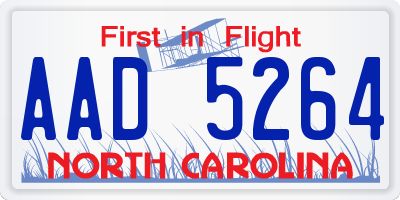 NC license plate AAD5264