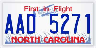 NC license plate AAD5271