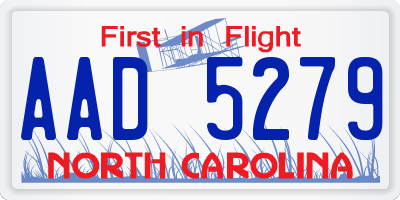 NC license plate AAD5279
