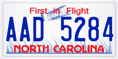 NC license plate AAD5284