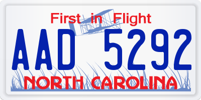 NC license plate AAD5292