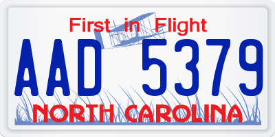 NC license plate AAD5379