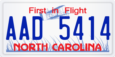 NC license plate AAD5414