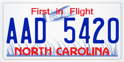 NC license plate AAD5420