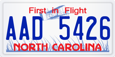 NC license plate AAD5426