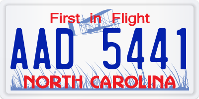 NC license plate AAD5441