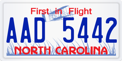 NC license plate AAD5442