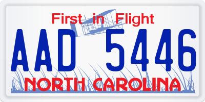 NC license plate AAD5446