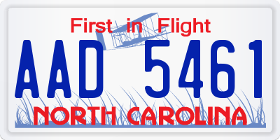 NC license plate AAD5461