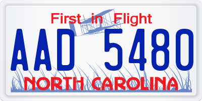 NC license plate AAD5480