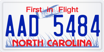 NC license plate AAD5484