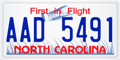 NC license plate AAD5491