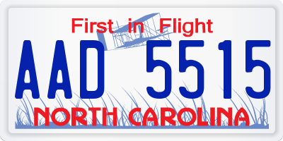 NC license plate AAD5515
