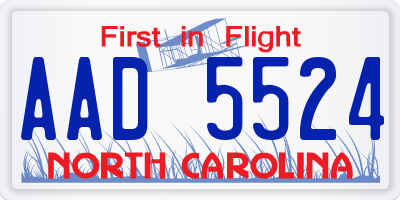 NC license plate AAD5524