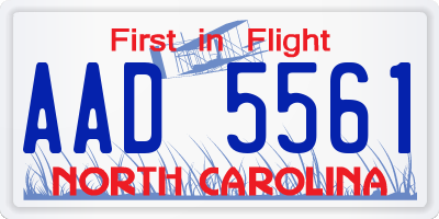 NC license plate AAD5561