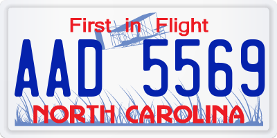 NC license plate AAD5569