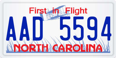 NC license plate AAD5594
