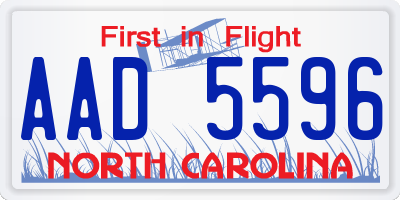 NC license plate AAD5596