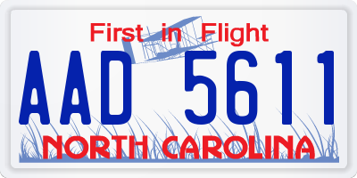 NC license plate AAD5611