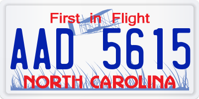NC license plate AAD5615