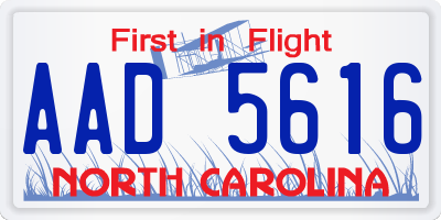 NC license plate AAD5616
