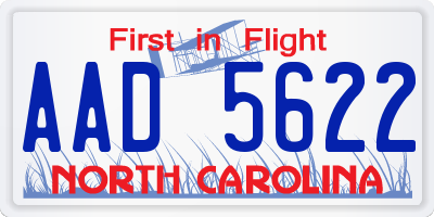NC license plate AAD5622