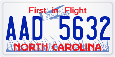 NC license plate AAD5632