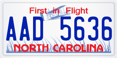 NC license plate AAD5636