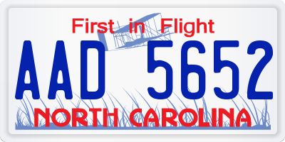 NC license plate AAD5652