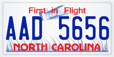 NC license plate AAD5656