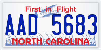 NC license plate AAD5683