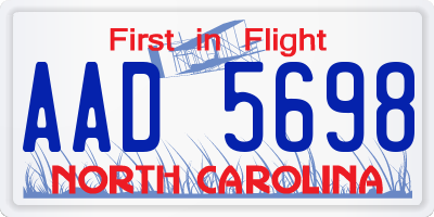 NC license plate AAD5698