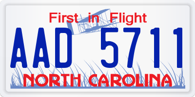 NC license plate AAD5711