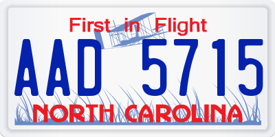NC license plate AAD5715