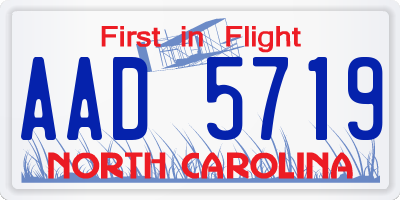 NC license plate AAD5719