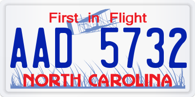 NC license plate AAD5732