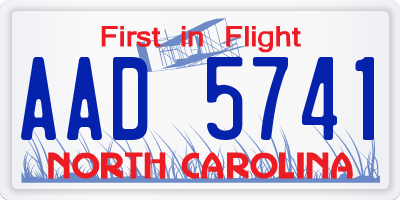 NC license plate AAD5741