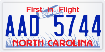 NC license plate AAD5744