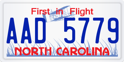 NC license plate AAD5779
