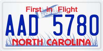 NC license plate AAD5780
