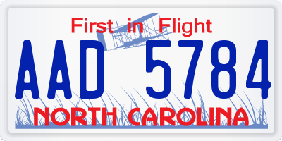 NC license plate AAD5784