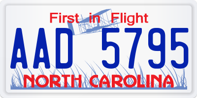 NC license plate AAD5795