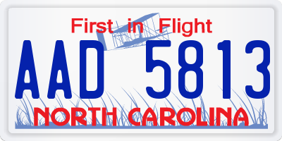 NC license plate AAD5813