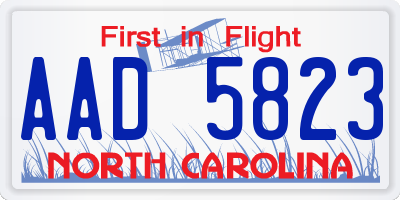 NC license plate AAD5823