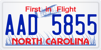 NC license plate AAD5855