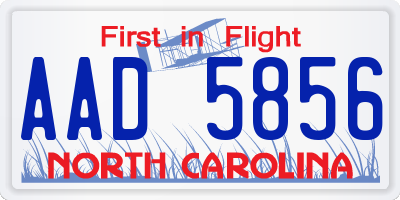 NC license plate AAD5856