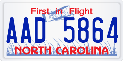 NC license plate AAD5864