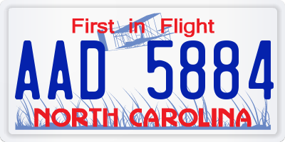 NC license plate AAD5884