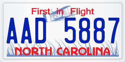 NC license plate AAD5887