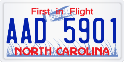 NC license plate AAD5901